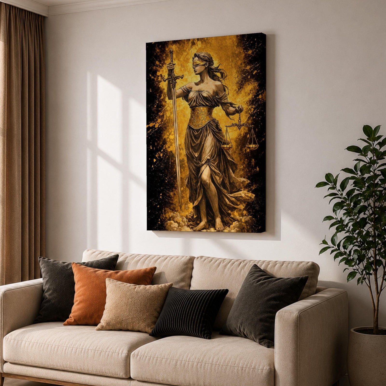 Lady Justice Goddess Wall Art Themis Greek Mythology Symbol Gift Law Office Home Decor