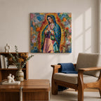 Our Lady of Guadalupe Wall Art Virgencita Framed Canvas Mexican Catholic Prayer Home Decor