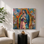Our Lady of Guadalupe Wall Art Virgencita Framed Canvas Mexican Catholic Prayer Home Decor
