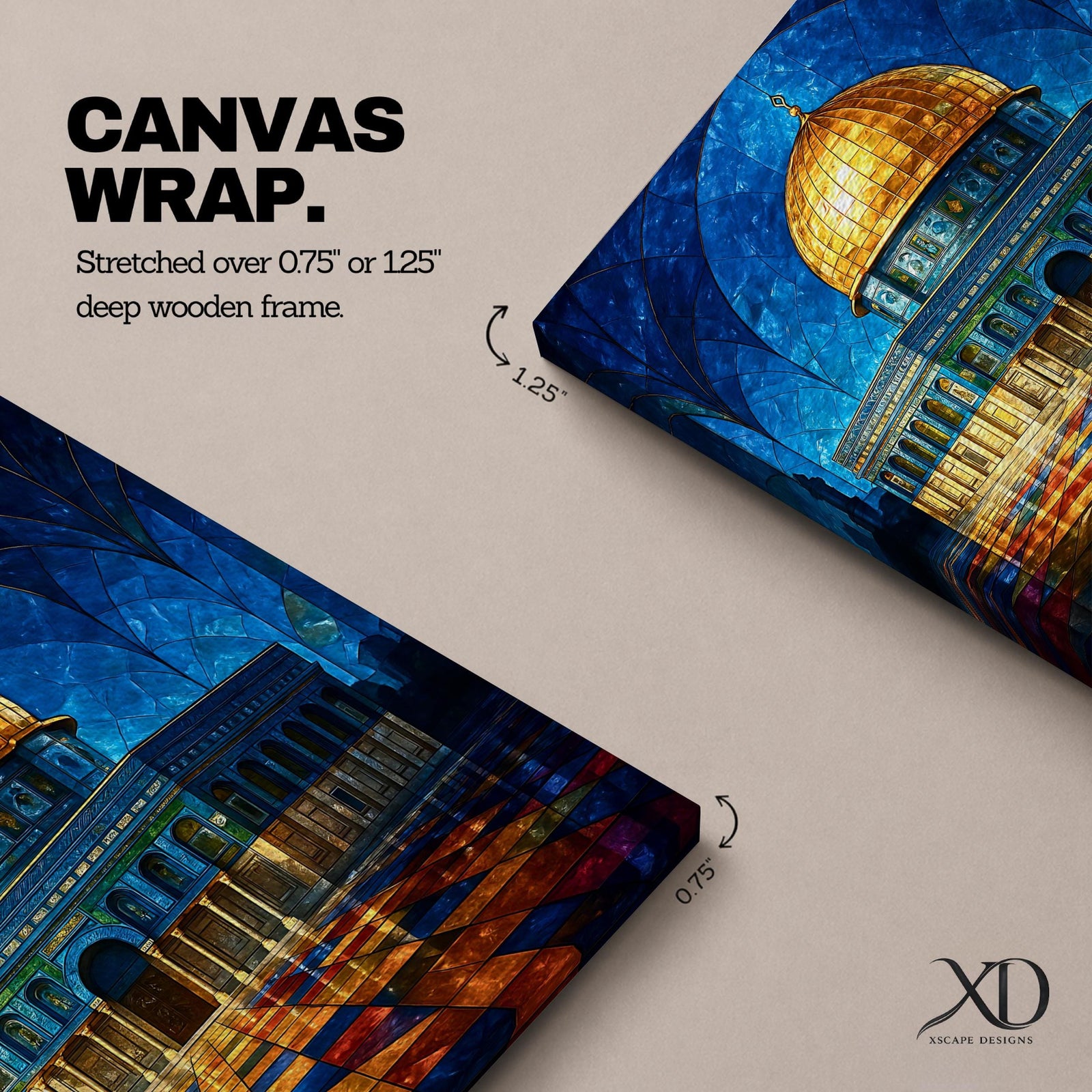Masjid Al Aqsa Wall Art Night Sky Framed Canvas Jerusalem Mosaic Islamic Home Decor