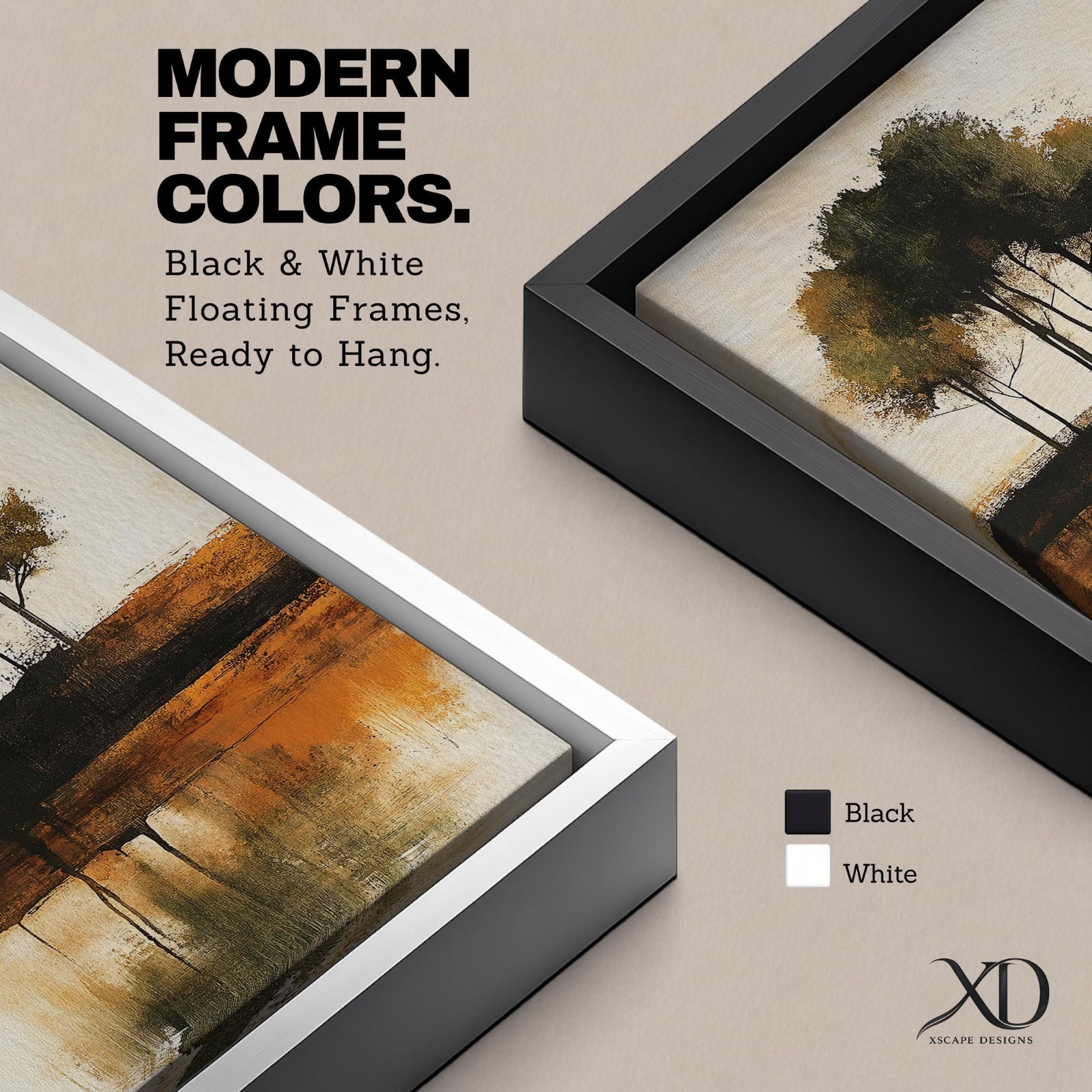 This artwork features an abstract landscape with a cluster of trees reflected in a body of water. The style is painterly and textured with earthy tones, emphasizing natural forms and rustic elements. The composition centers on the trees and their mirrored image, creating a serene nature scene.
