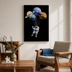 Astronaut Space Wall Art Solar Balloons Space Fantasy Symbol Gift Living Room Home Decor