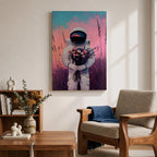 Astronaut Space Wall Art Cosmonaut Explorer Abstract Floral Symbol Gift Living Room Home Decor