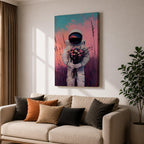 Astronaut Space Wall Art Cosmonaut Explorer Abstract Floral Symbol Gift Living Room Home Decor
