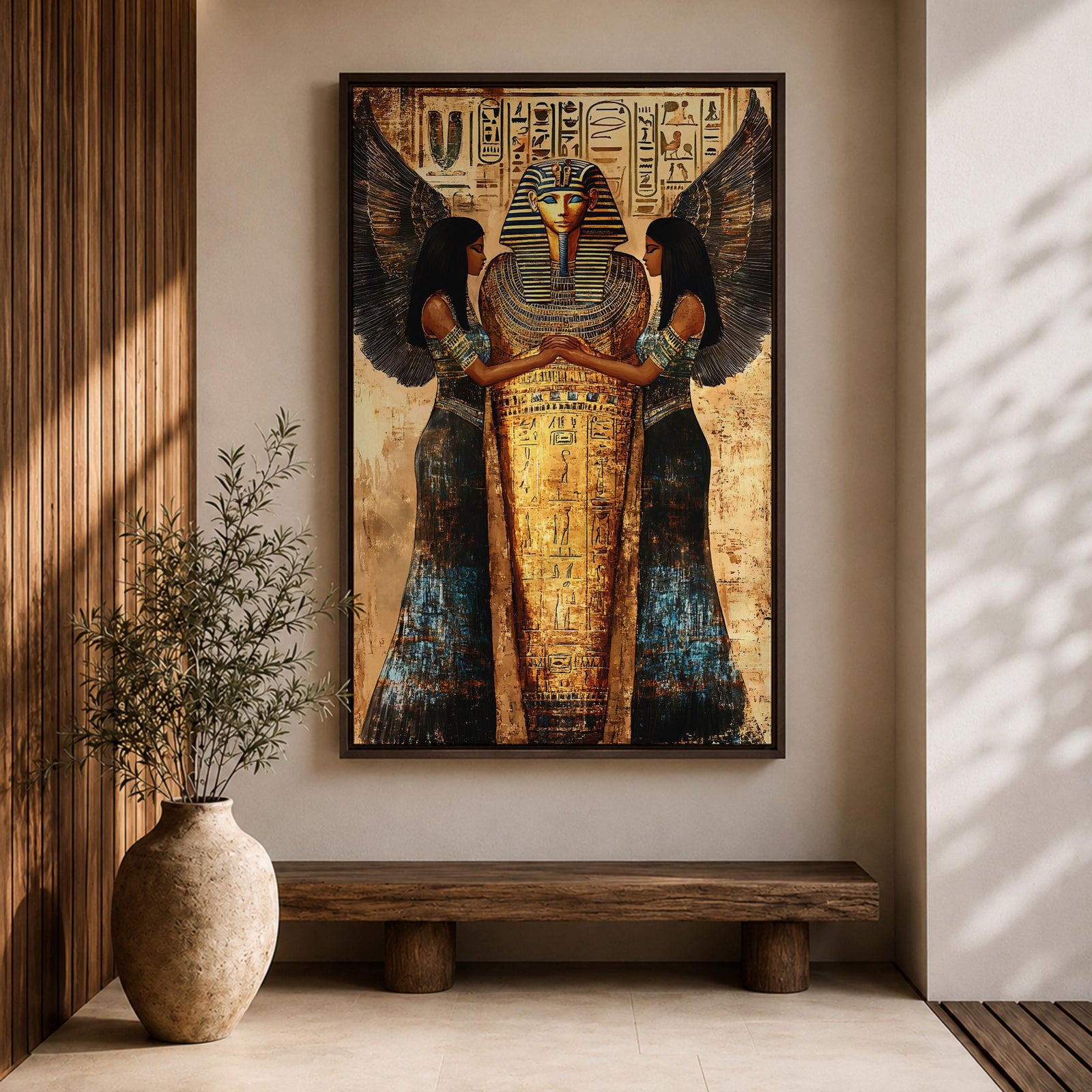 Tutankhamun Pharaoh Egyptian Wall Art King Tut Mythology Symbol Gift Living Room Home Decor