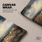 Abstract Landscape Wall Art Neutral Horizon Framed Canvas Textured Rustic Modern Home Decor