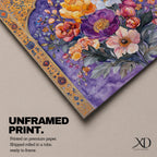 Persian Floral Wall Art Arch Bouquet Framed Canvas Gol O Morgh Persian Islamic Decor