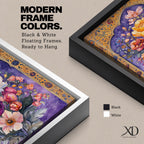 Persian Floral Wall Art Arch Bouquet Framed Canvas Gol O Morgh Persian Islamic Decor