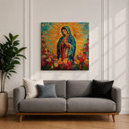 Our Lady of Guadalupe Wall Art La Guadalupana Framed Canvas Mexican Catholic Prayer Decor