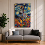 Zebra Animal Wall Art Running Zebra Horse Abstract Nature Gift Living Room Home Decor