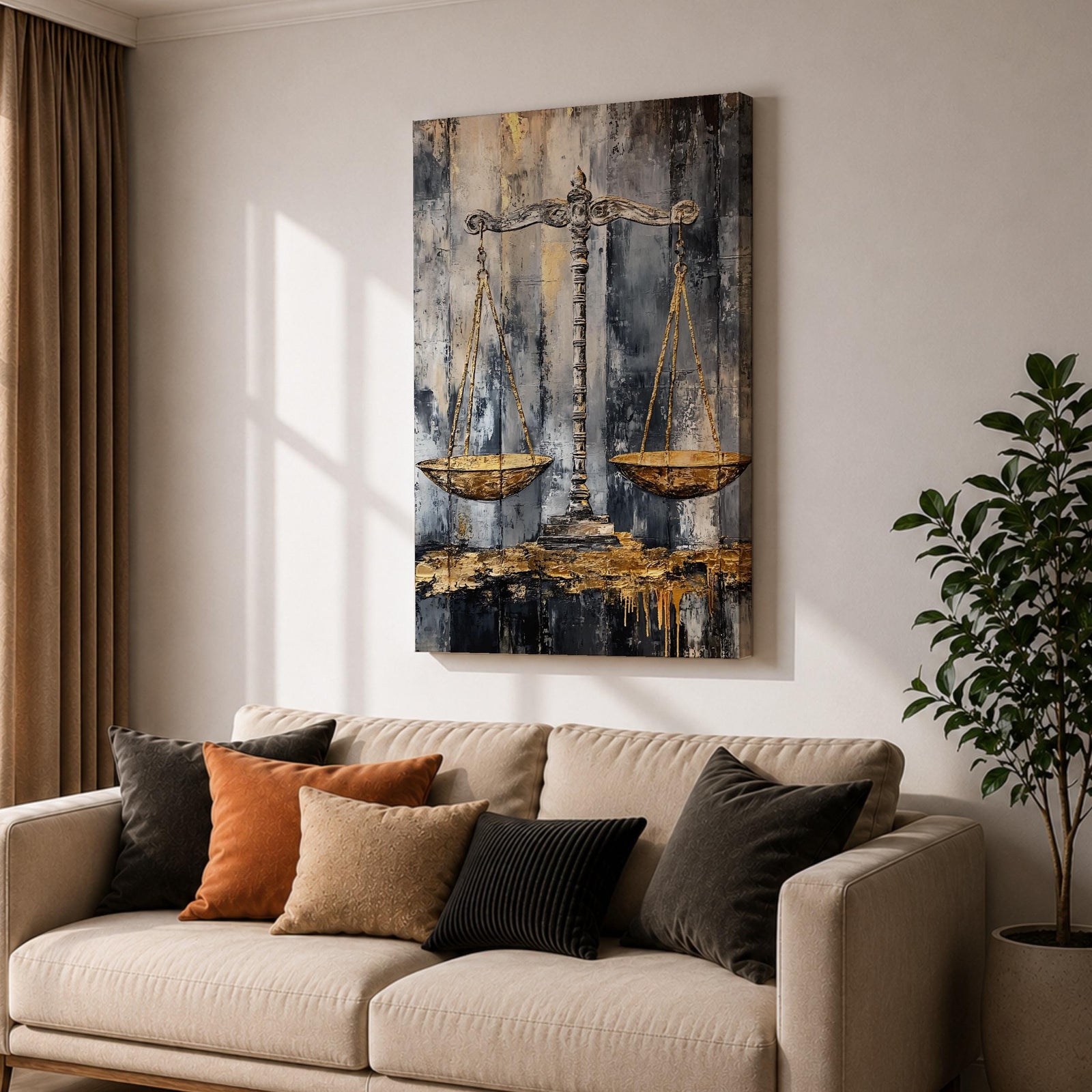 Scales of Justice Legal Wall Art Balance Abstract Modern Gift Law Office Home Decor