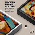 A stained glass style artwork depicting Virgin Mary tenderly holding baby Jesus, composed of vibrant geometric shapes and warm colors, capturing a mosaic-like effect that emphasizes the loving bond between mother and child in a religious theme.