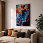 Flamenco Dancer Mexican Wall Art Folklorico Dance Traditional Abstract Gift Living Room Home Decor
