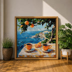 Mediterranean Coffee Table Wall Art Citrus Still Life Framed Canvas Coastal Kitchen Decor