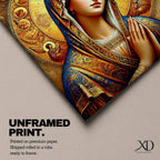 Virgin Mary Wall Art Theotokos Framed Canvas Catholic Byzantine Icon Home Decor