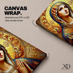 Virgin Mary Wall Art Theotokos Framed Canvas Catholic Byzantine Icon Home Decor