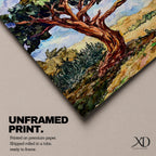 Ancient Tree Wall Art Windswept Cypress Framed Canvas Landscape Botanical Rustic Home Decor
