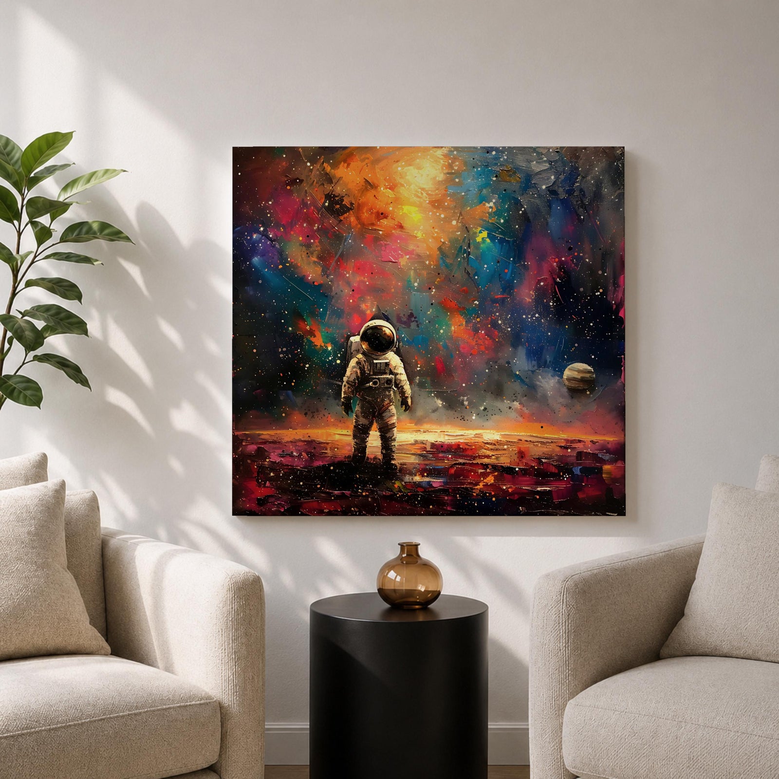 Astronaut Wall Art Cosmic Voyager Framed Canvas Galaxy Abstract Interstellar SciFi Decor