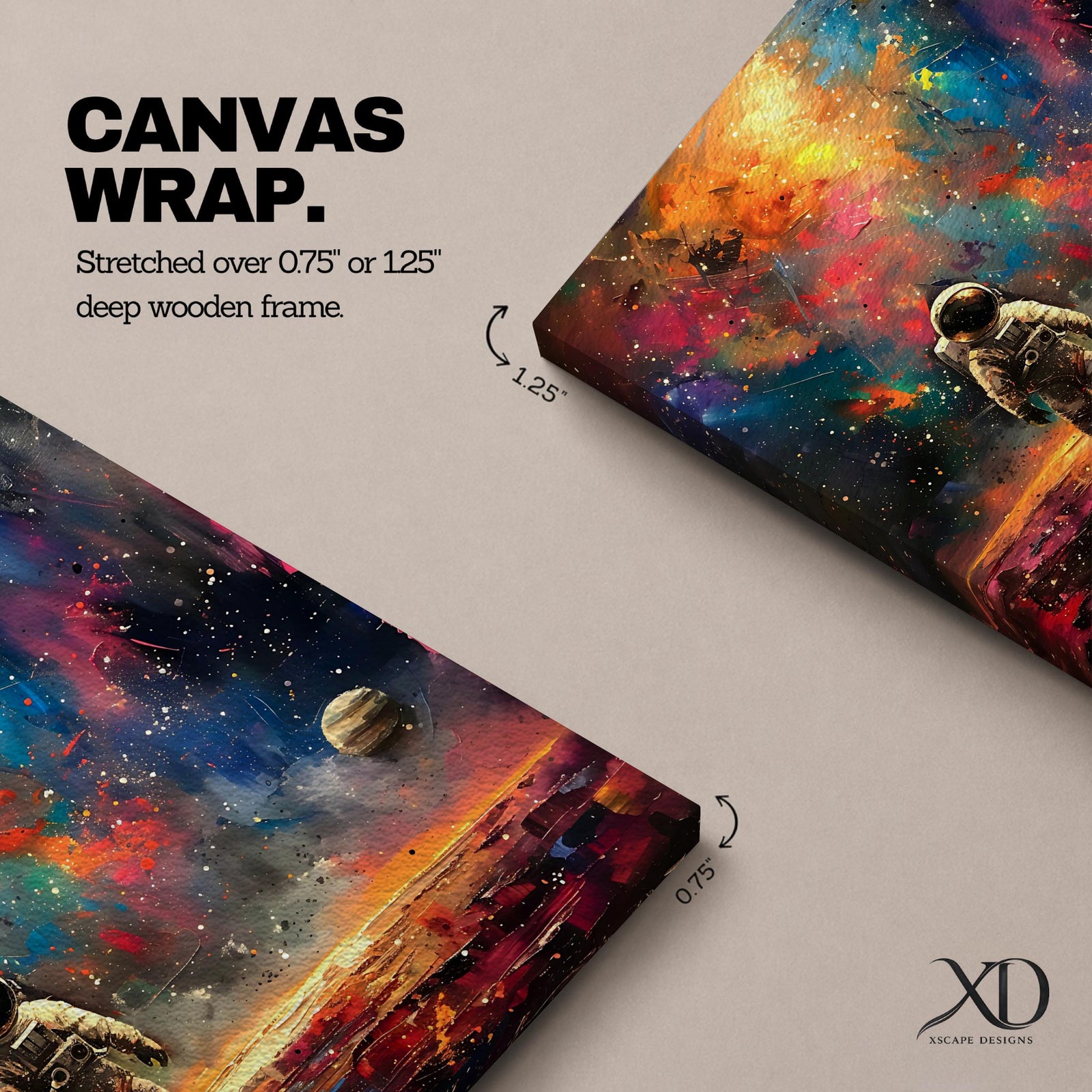 Astronaut Wall Art Cosmic Voyager Framed Canvas Galaxy Abstract Interstellar SciFi Decor