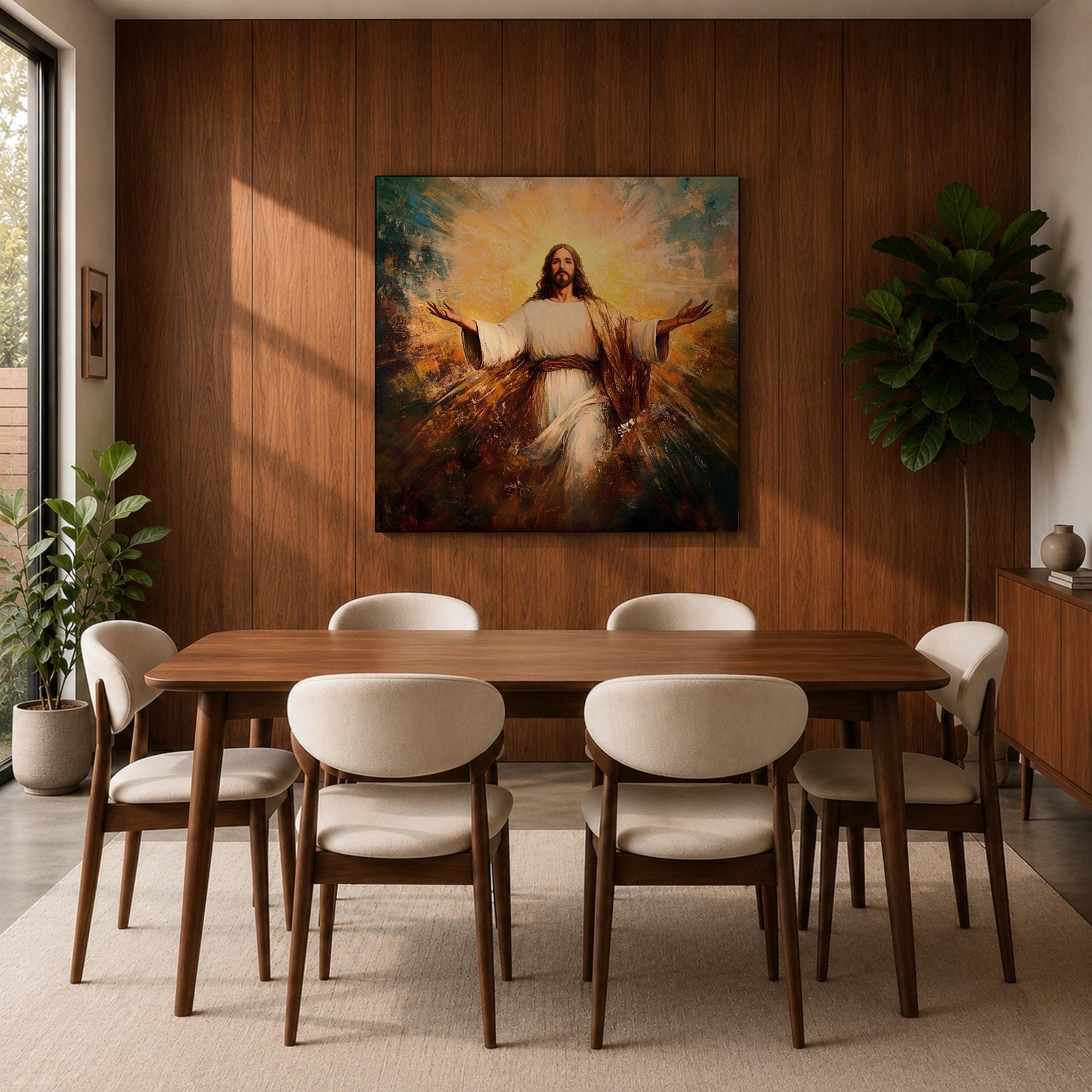 Jesus Resurrection Wall Art Risen Christ Framed Canvas Biblical Christian Home Decor
