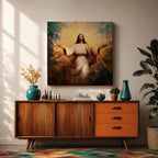 Jesus Resurrection Wall Art Risen Christ Framed Canvas Biblical Christian Home Decor