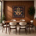 Hamsa Hand Wall Art Evil Eye Framed Canvas Khamsa Persian Boho Protection Home Decor