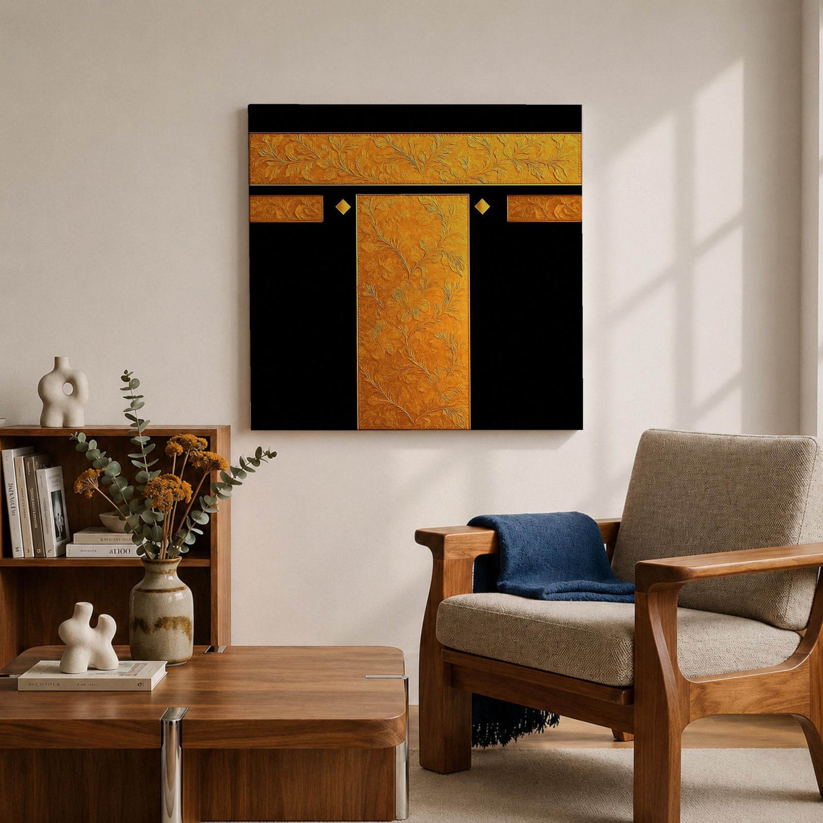 Kaaba Wall Art Masjid Haram Framed Canvas Mecca Prayer Room Islamic Home Decor