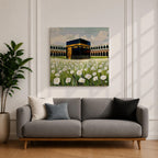Kaaba Wall Art Masjid al Haram Framed Canvas Mecca Islamic Prayer Room Home Decor
