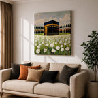 Kaaba Wall Art Masjid al Haram Framed Canvas Mecca Islamic Prayer Room Home Decor