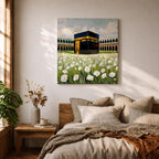 Kaaba Wall Art Masjid al Haram Framed Canvas Mecca Islamic Prayer Room Home Decor