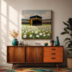 Kaaba Wall Art Masjid al Haram Framed Canvas Mecca Islamic Prayer Room Home Decor