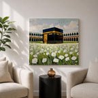 Kaaba Wall Art Masjid al Haram Framed Canvas Mecca Islamic Prayer Room Home Decor