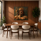 Poseidon Wall Art Greek Sea God Framed Canvas Greek Mythology Ocean Coastal Home Decor