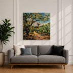 Windmill Wall Art Countryside Landscape Framed Canvas Rustic Impasto Farmhouse Home Decor