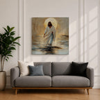 Jesus Walking on Water Wall Art Christian Biblical Gift Living Room Home Decor