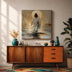 Jesus Walking on Water Wall Art Christian Biblical Gift Living Room Home Decor