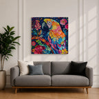 Parrot Wall Art Tropical Bird Macaw Framed Canvas Exotic Jungle Wildlife Animal Home Decor