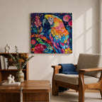 Parrot Wall Art Tropical Bird Macaw Framed Canvas Exotic Jungle Wildlife Animal Home Decor