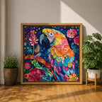 Parrot Wall Art Tropical Bird Macaw Framed Canvas Exotic Jungle Wildlife Animal Home Decor