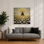 Buddha Wall Art Enlightened One Framed Canvas Zen Mindfulness Buddhist Prayer Room Home Decor