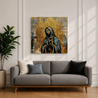Our Lady of Guadalupe Wall Art La Guadalupana Framed Canvas Rustic Catholic Home Decor
