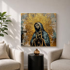 Our Lady of Guadalupe Wall Art La Guadalupana Framed Canvas Rustic Catholic Home Decor