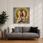 Our Lady of Fatima Wall Art Queen of Heaven Framed Canvas Catholic Home Decor
