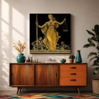 Lady Justice Wall Art Legal Symbol Framed Canvas Law Courtroom Lawyer Office Home Decor
