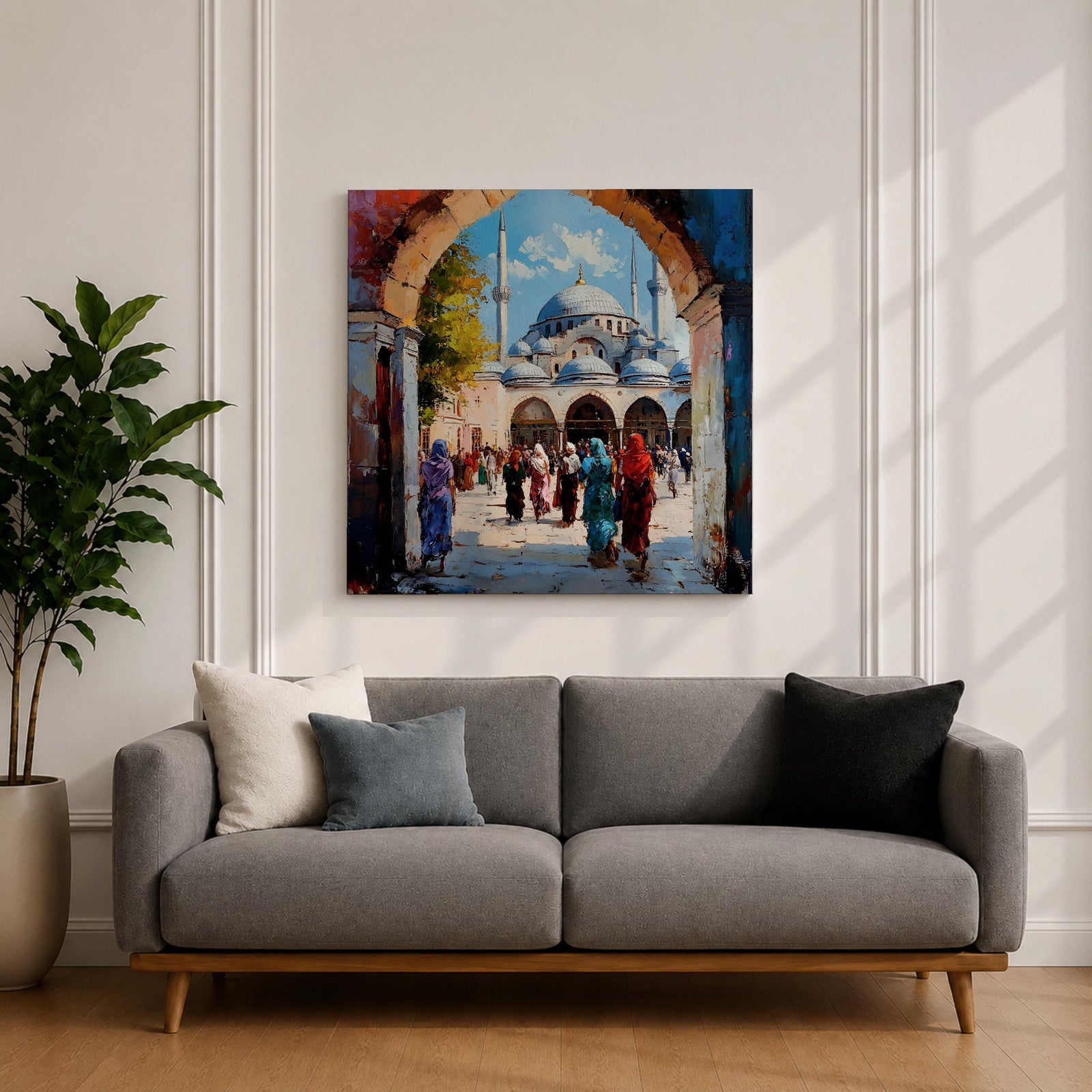 Hagia Sophia Wall Art Ayasofya Framed Canvas Istanbul Watercolor Islamic Prayer Room Home Decor