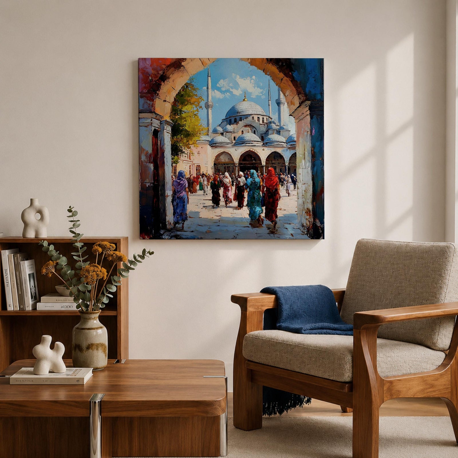 Hagia Sophia Wall Art Ayasofya Framed Canvas Istanbul Watercolor Islamic Prayer Room Home Decor