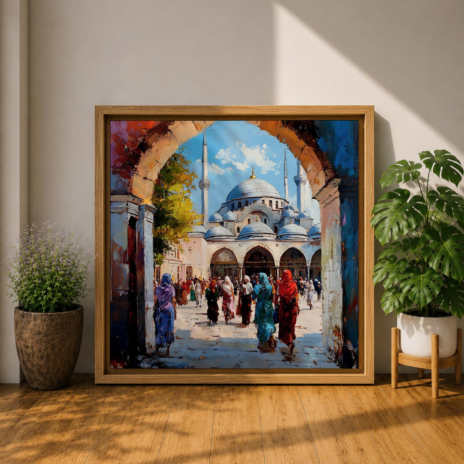 Hagia Sophia Wall Art Ayasofya Framed Canvas Istanbul Watercolor Islamic Prayer Room Home Decor