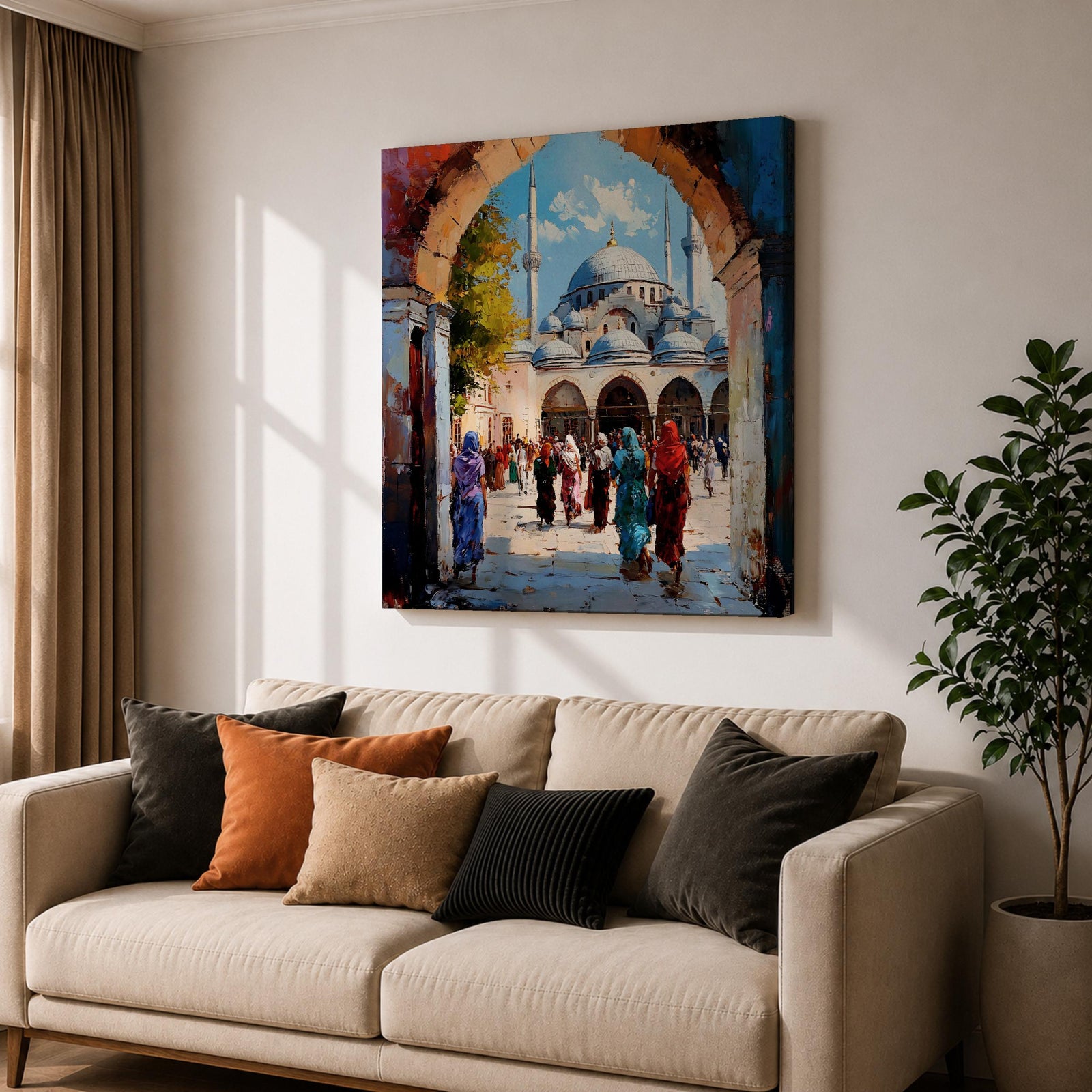 Hagia Sophia Wall Art Ayasofya Framed Canvas Istanbul Watercolor Islamic Prayer Room Home Decor