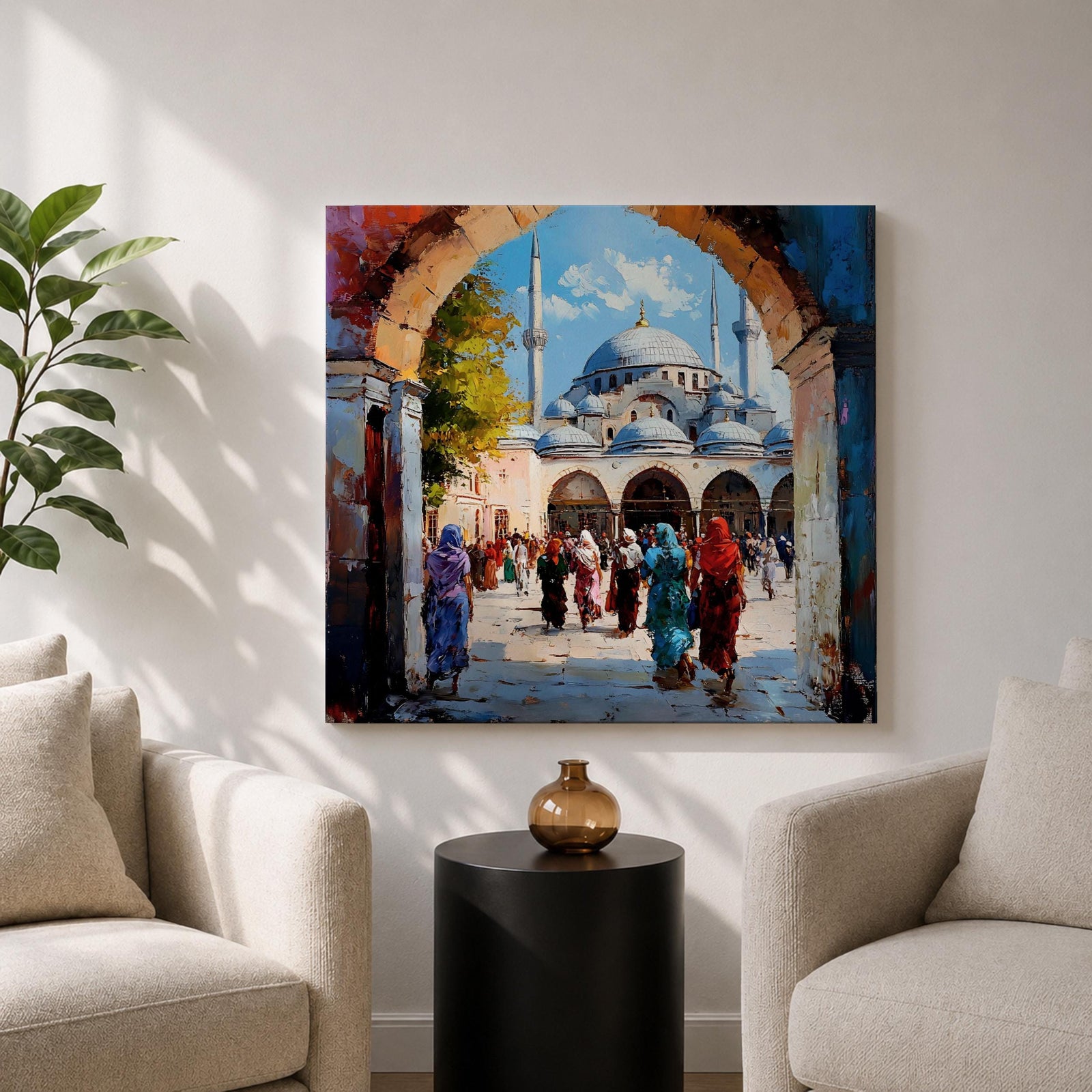 Hagia Sophia Wall Art Ayasofya Framed Canvas Istanbul Watercolor Islamic Prayer Room Home Decor