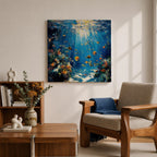 Tropical Fish Wall Art Coral Reef Framed Canvas Ocean Marine Life Coastal Home Decor